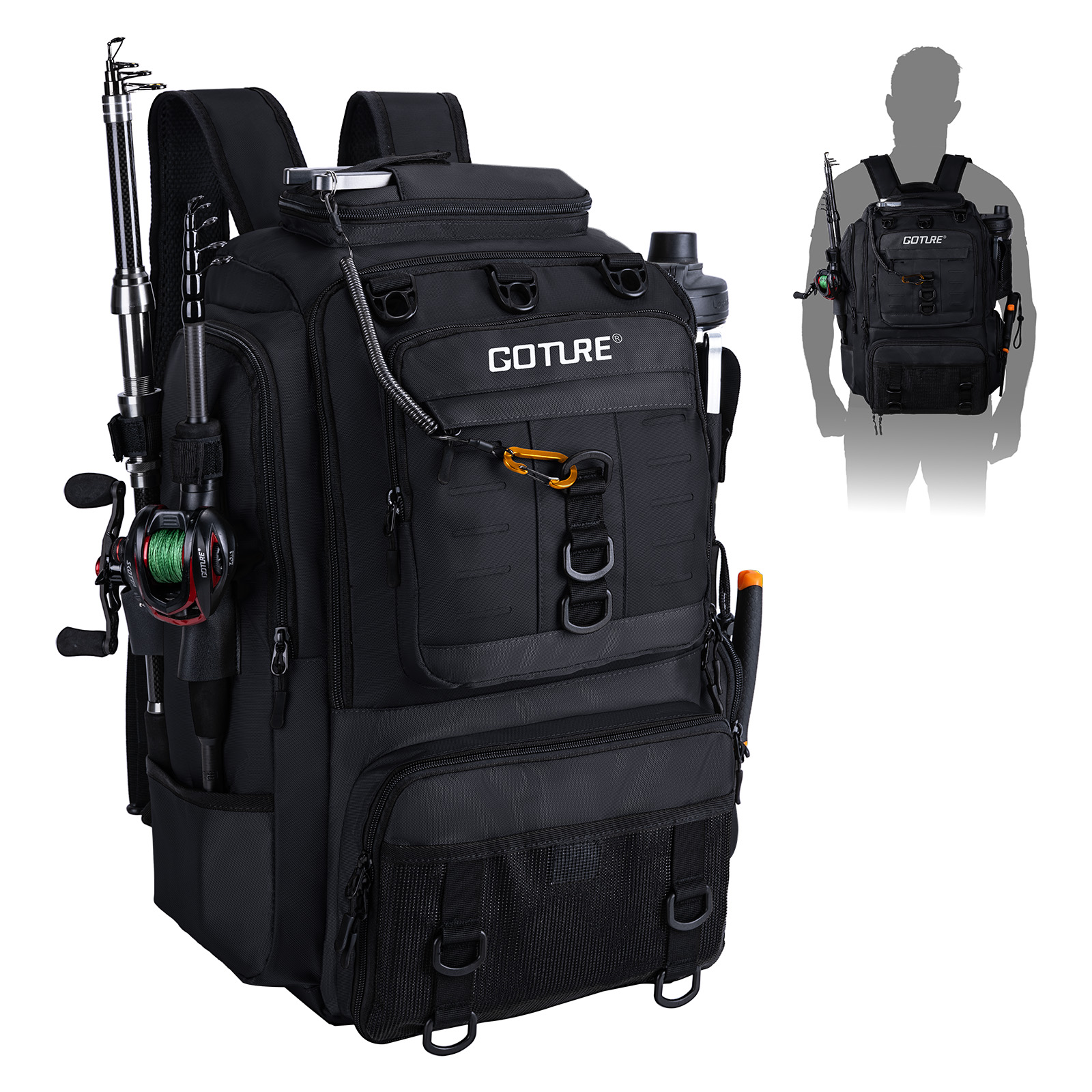 Backpack Insert Organizer - Tas Pancing Goture dengan Tempat Joran