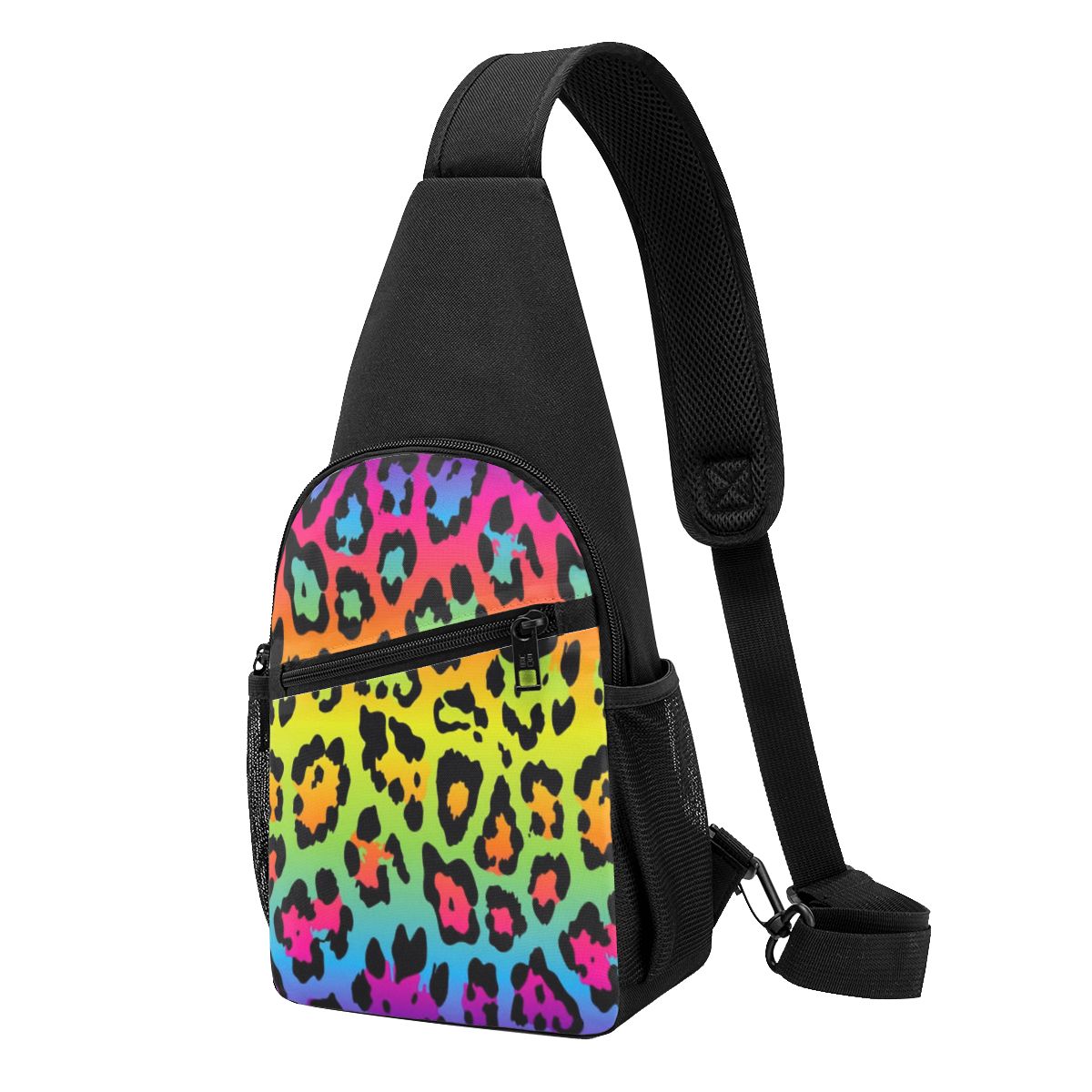 Sling Backpack Shoulder - Tas Dada Motif Macan Tutul Pelangi