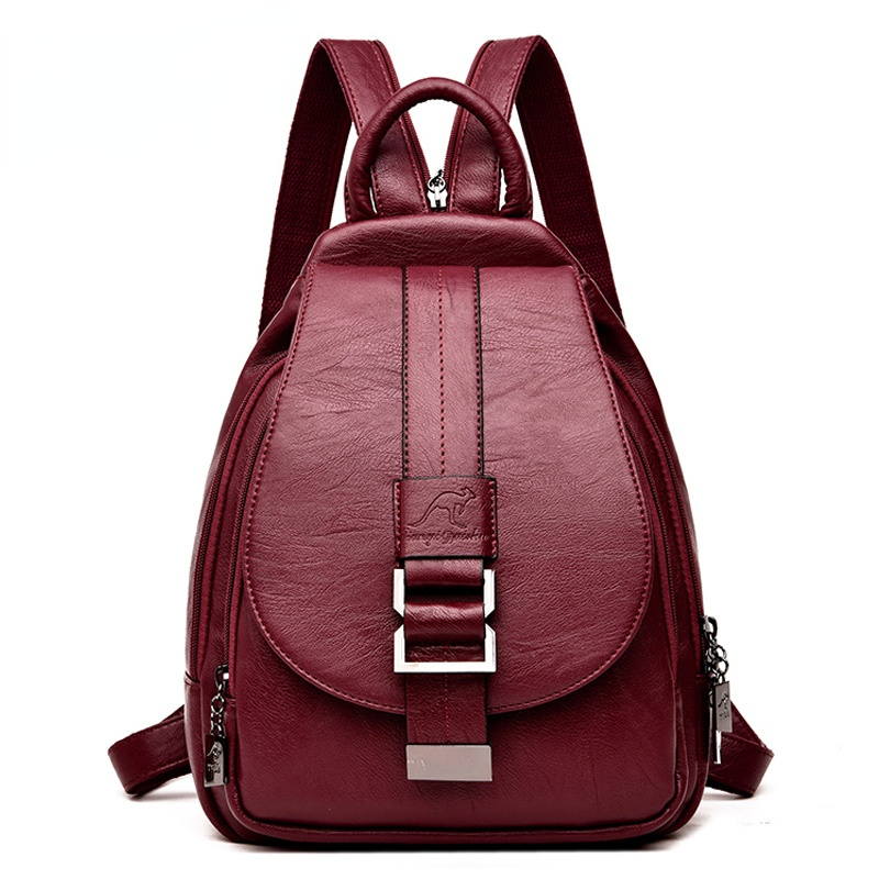 Leather Backpack Vintage - Ransel Desainer Wanita Ransel Kulit Tas