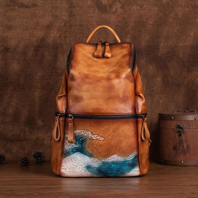 Leather Backpack Vintage - Ransel Wanita Kulit Lembut Asli Tas