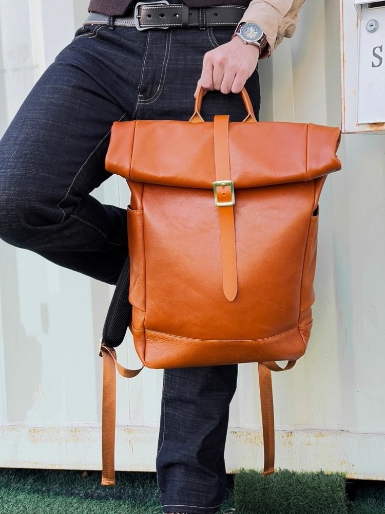 Ransel Kulit Asli Pria Kapasit - Leather Backpack Vintage ulasan dan harga