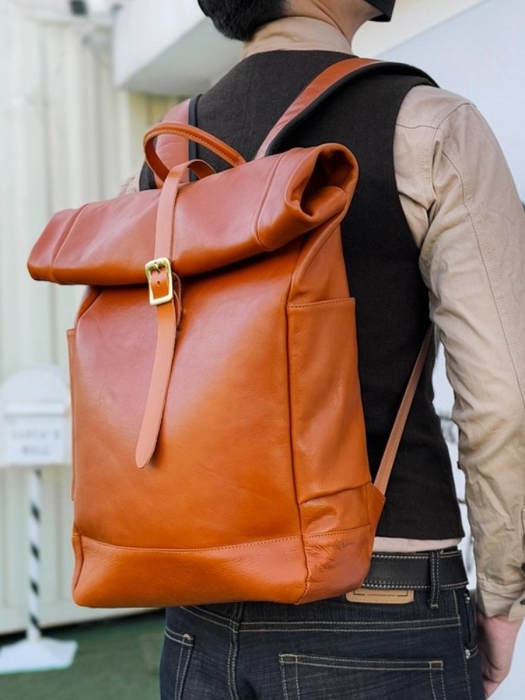Ransel Kulit Asli Pria Kapasit - Leather Backpack Vintage ulasan dan harga
