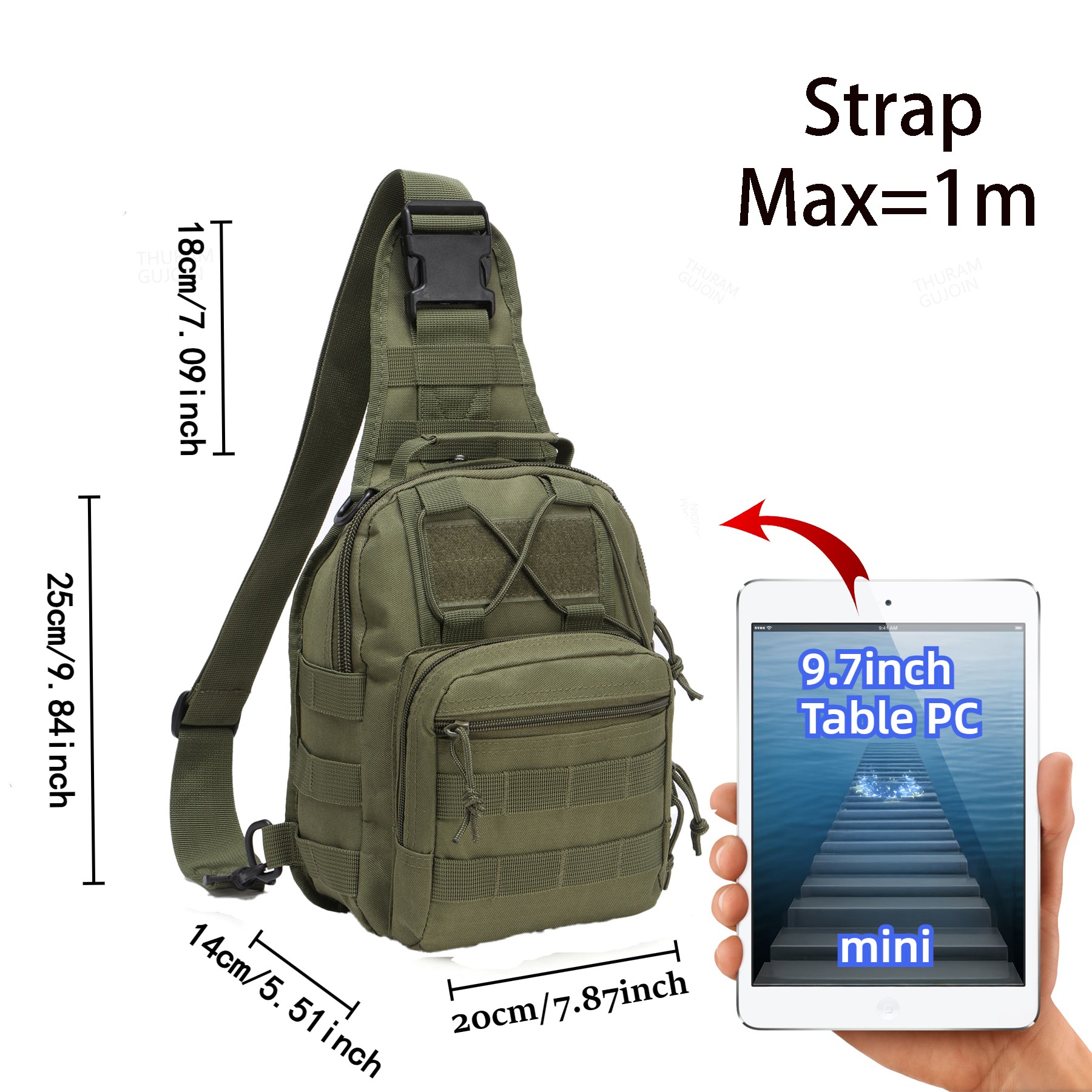 THURAM tas taktis luar ruangan - Canvas Backpack Casual ulasan dan harga