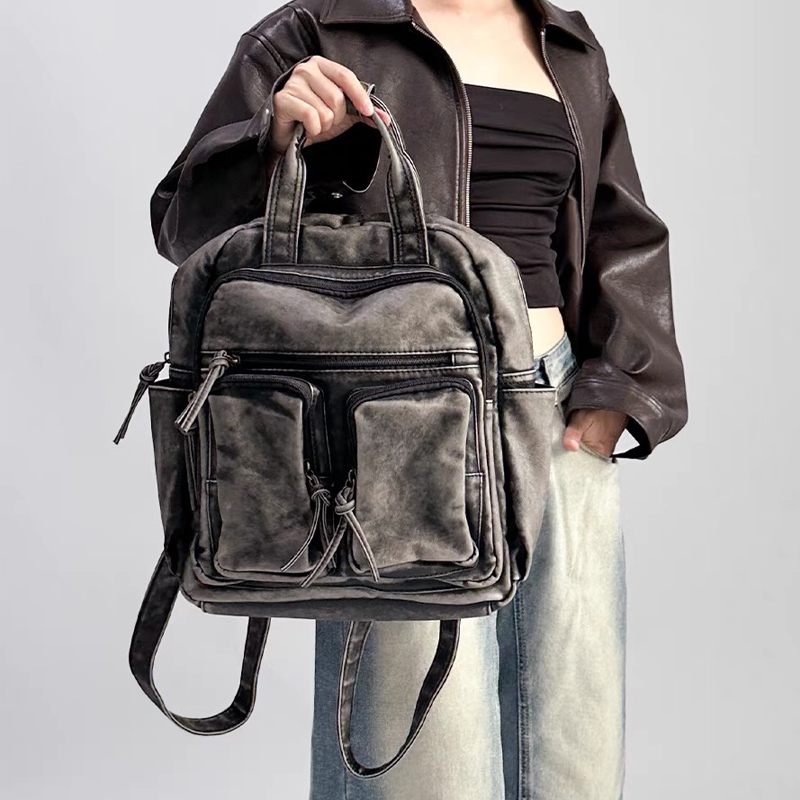 Tas Ransel Kulit PU Lembut Mew - Leather Backpack Vintage ulasan dan harga