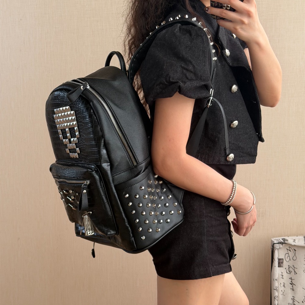 Tas Ransel Motif Kulit Buaya H - Fashion Backpack Women ulasan dan harga