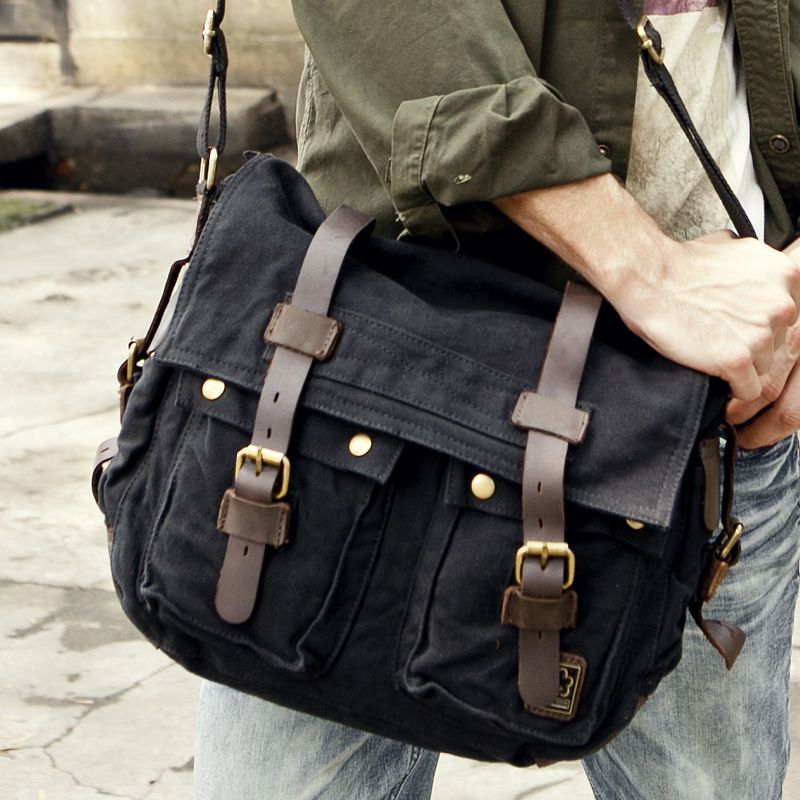Tas sekolah katun Pria Wanita, - Leather Backpack Vintage ulasan dan harga