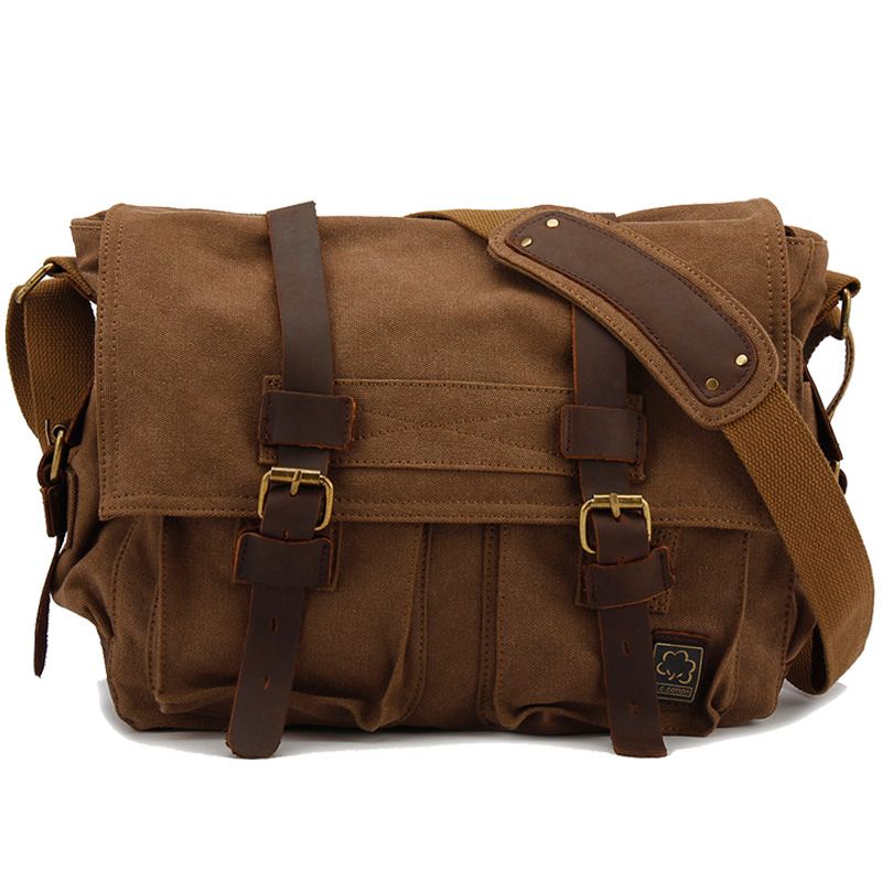 Tas sekolah katun Pria Wanita, - Leather Backpack Vintage ulasan dan harga