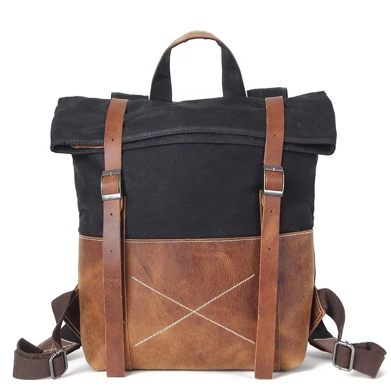 Ransel Pria Modis Kanvas Berla - Leather Backpack Vintage ulasan dan harga