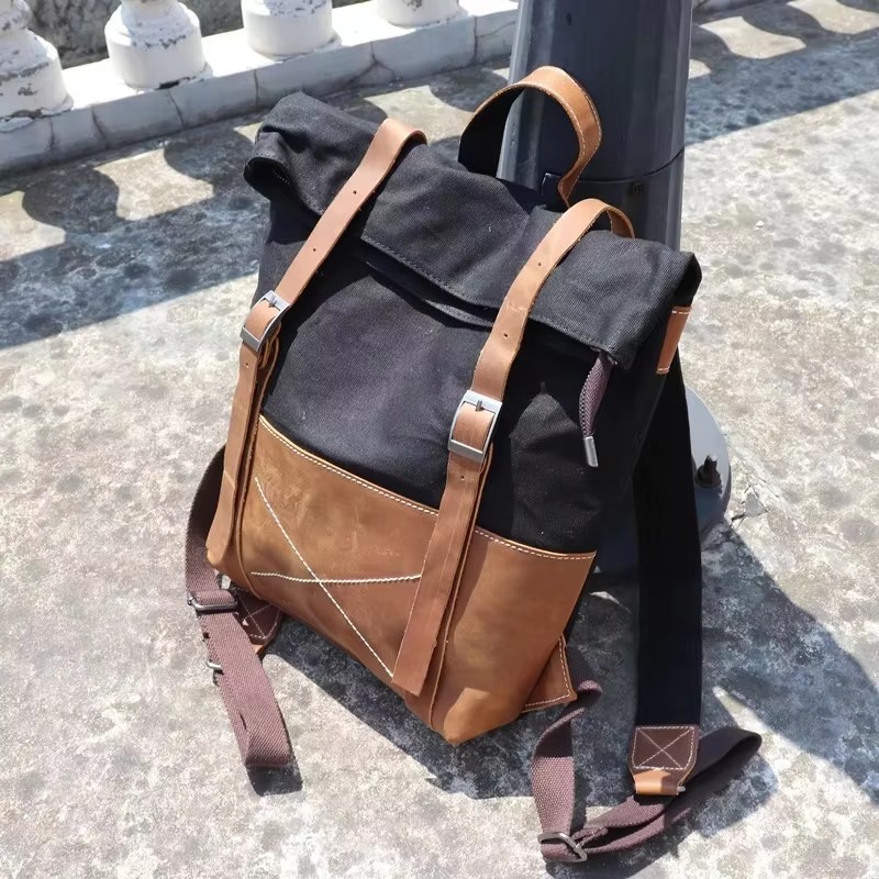 Ransel Pria Modis Kanvas Berla - Leather Backpack Vintage ulasan dan harga