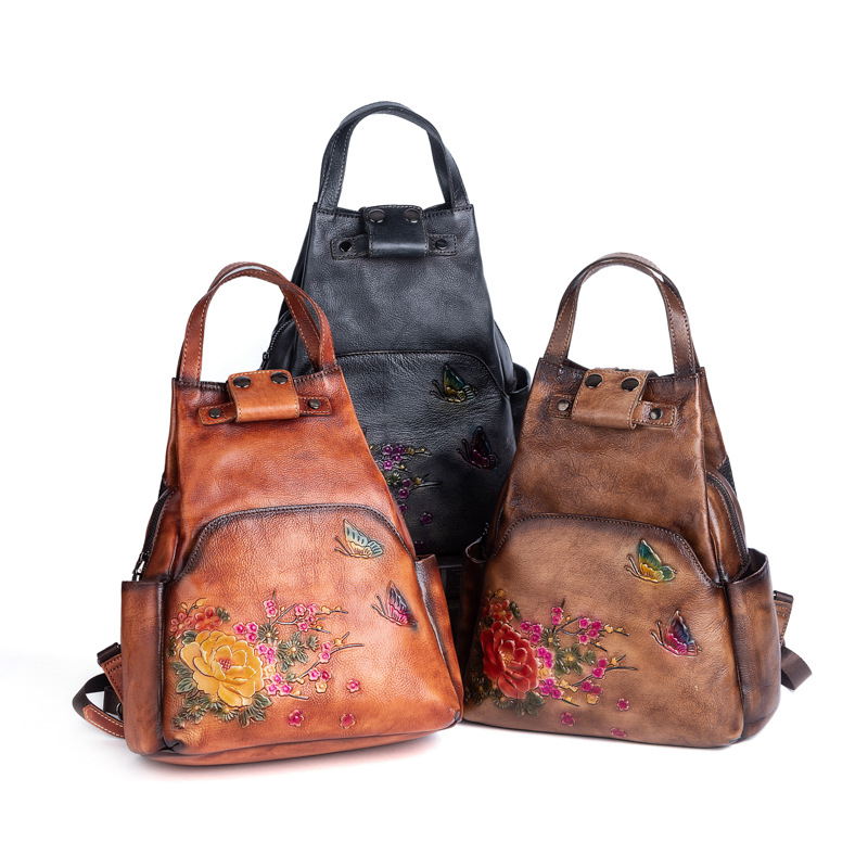 Johnature Tas Bahu Kulit Asli  - Leather Backpack Vintage ulasan dan harga