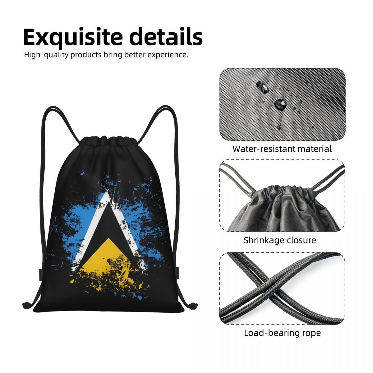 Ransel Serut Cat Air Bendera N - Drawstring Gym Bag ulasan dan harga