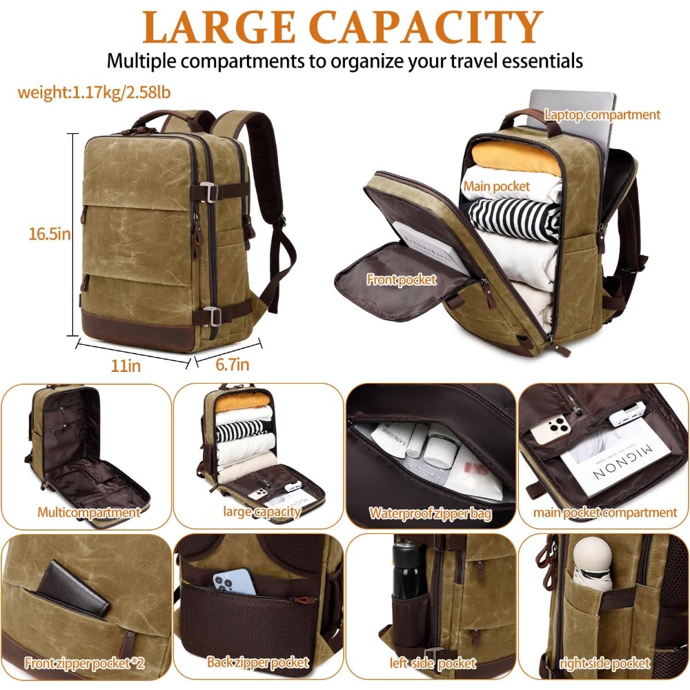 Tas Ransel Perjalanan untuk Pr - Canvas Backpack Casual ulasan dan harga