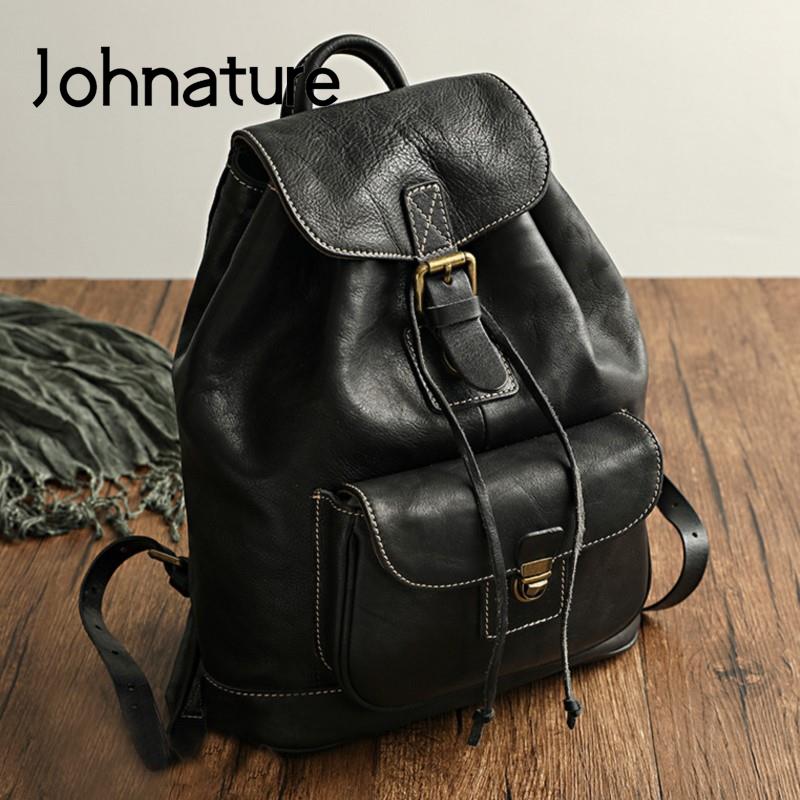 Johnature Tas Travel Santai Ra - Leather Backpack Vintage ulasan dan harga