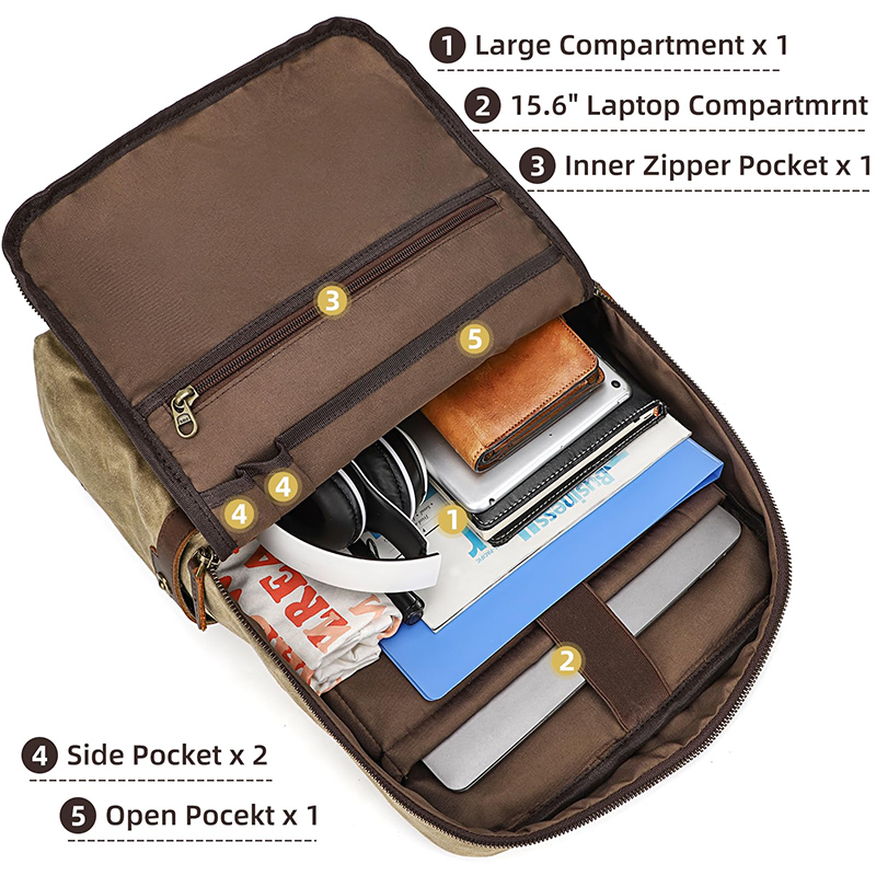 Ransel Laptop 15.6 Inci Antik  - Canvas Backpack Casual ulasan dan harga