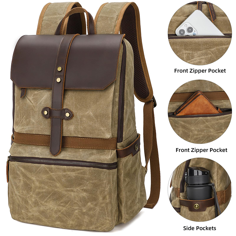 Ransel Laptop 15.6 Inci Antik  - Canvas Backpack Casual ulasan dan harga
