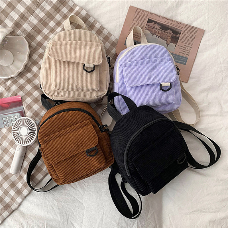 Tas punggung Mini korduroi war - Fashion Backpack Women ulasan dan harga